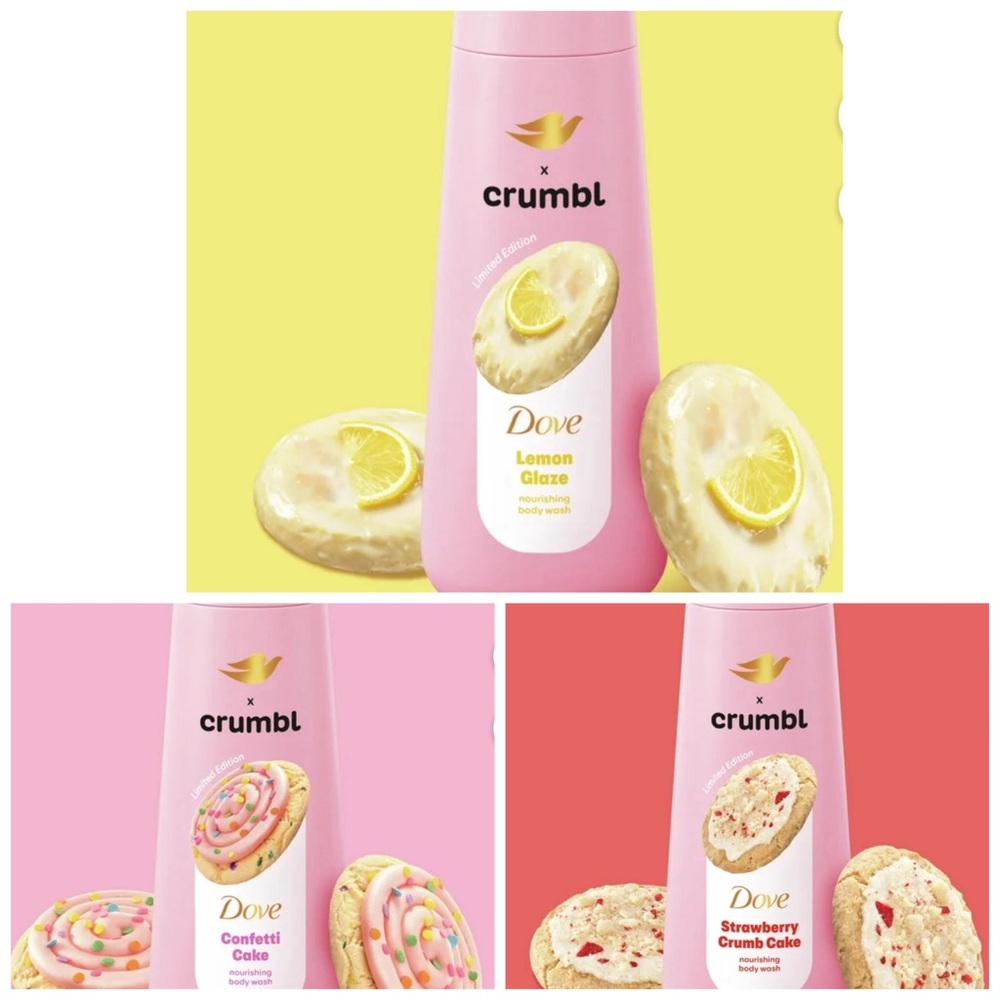 Crumbl X Dove bundle of 3 body washes -3 different scents brand new